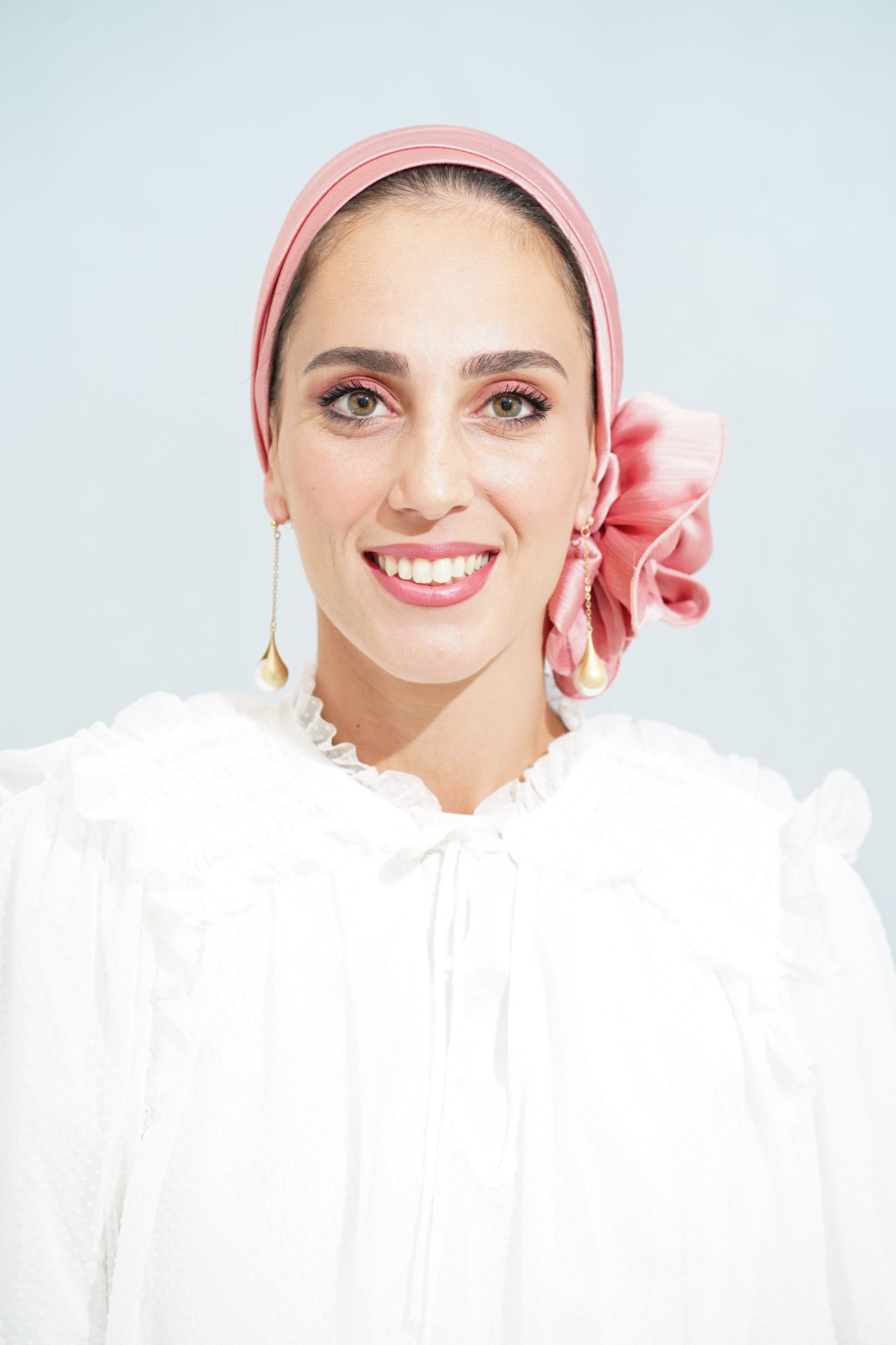Headscarf Evening Satin Pink