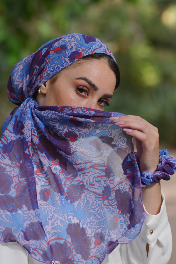 Purple Printed Headscarf