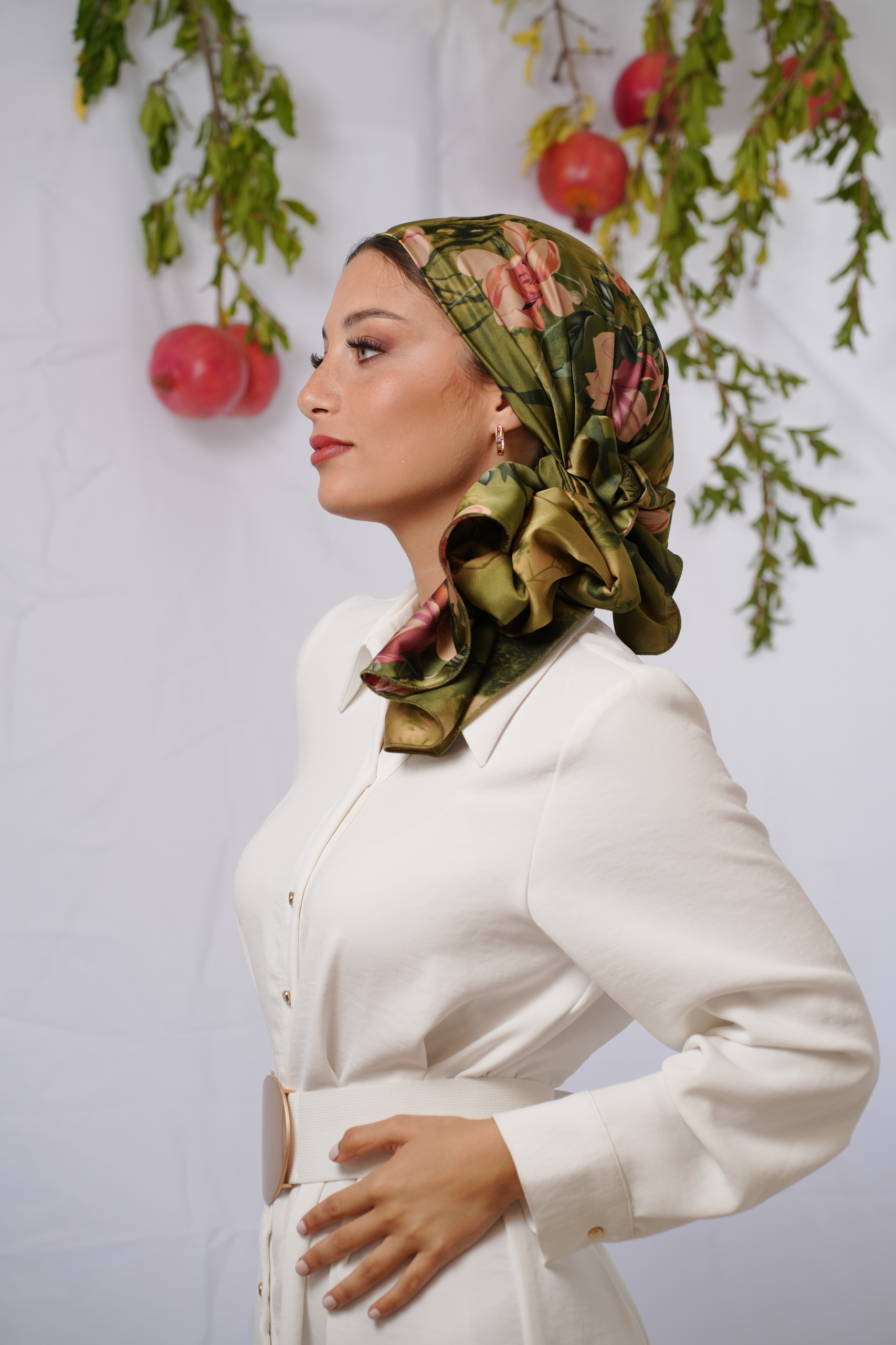 Green Printed Headscarf