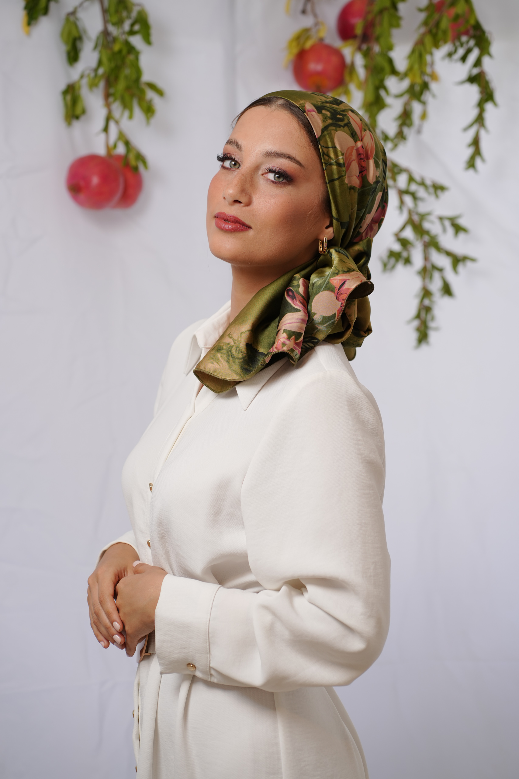 Green Printed Headscarf