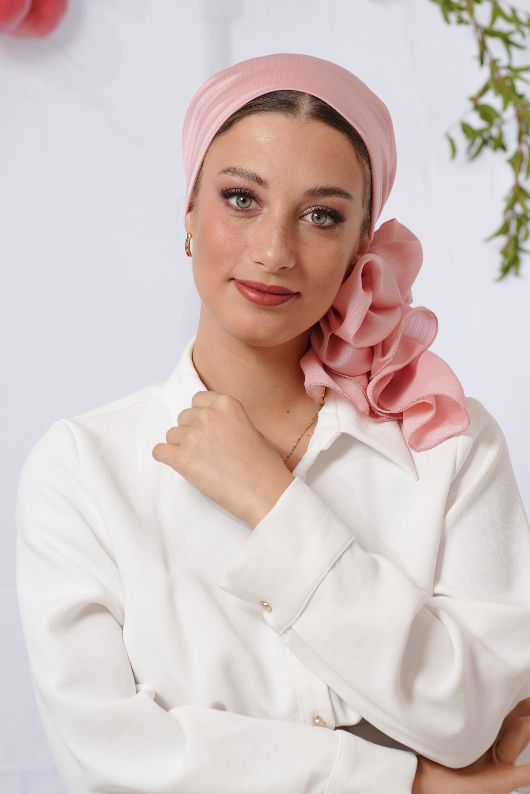 Special Light Pink Evening Headscarf