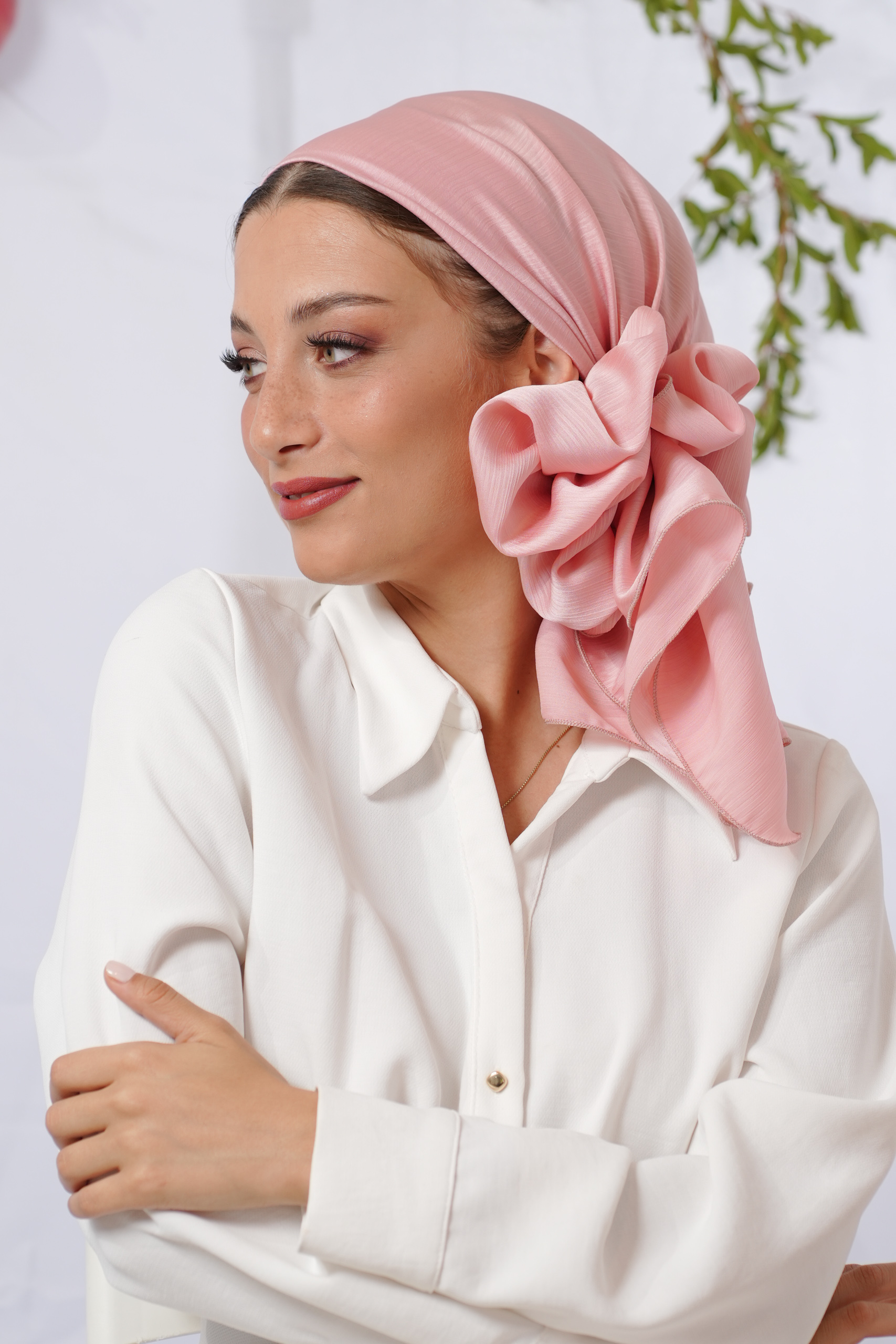 Special Pink Evening Headscarf