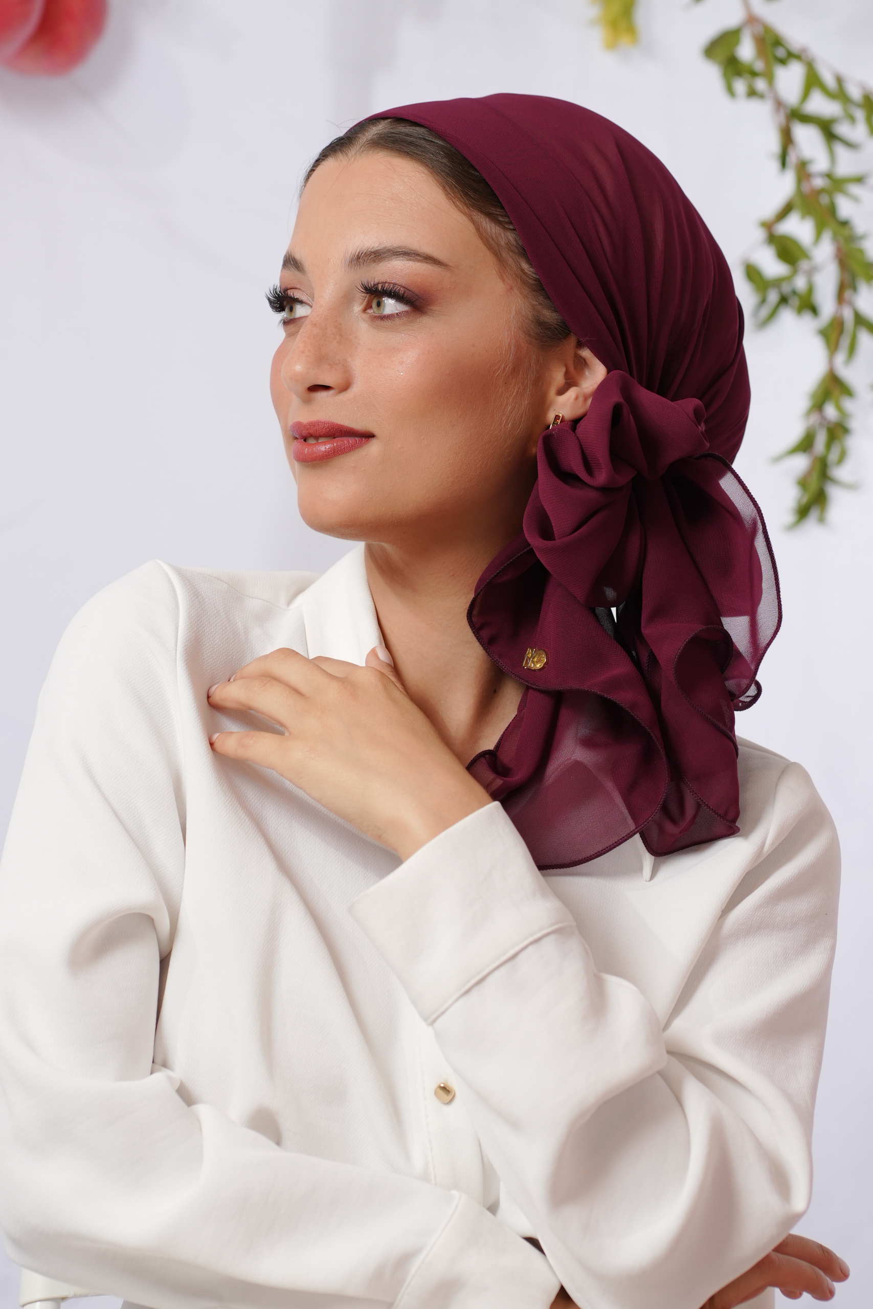 Muslin Headscarf Burgundy