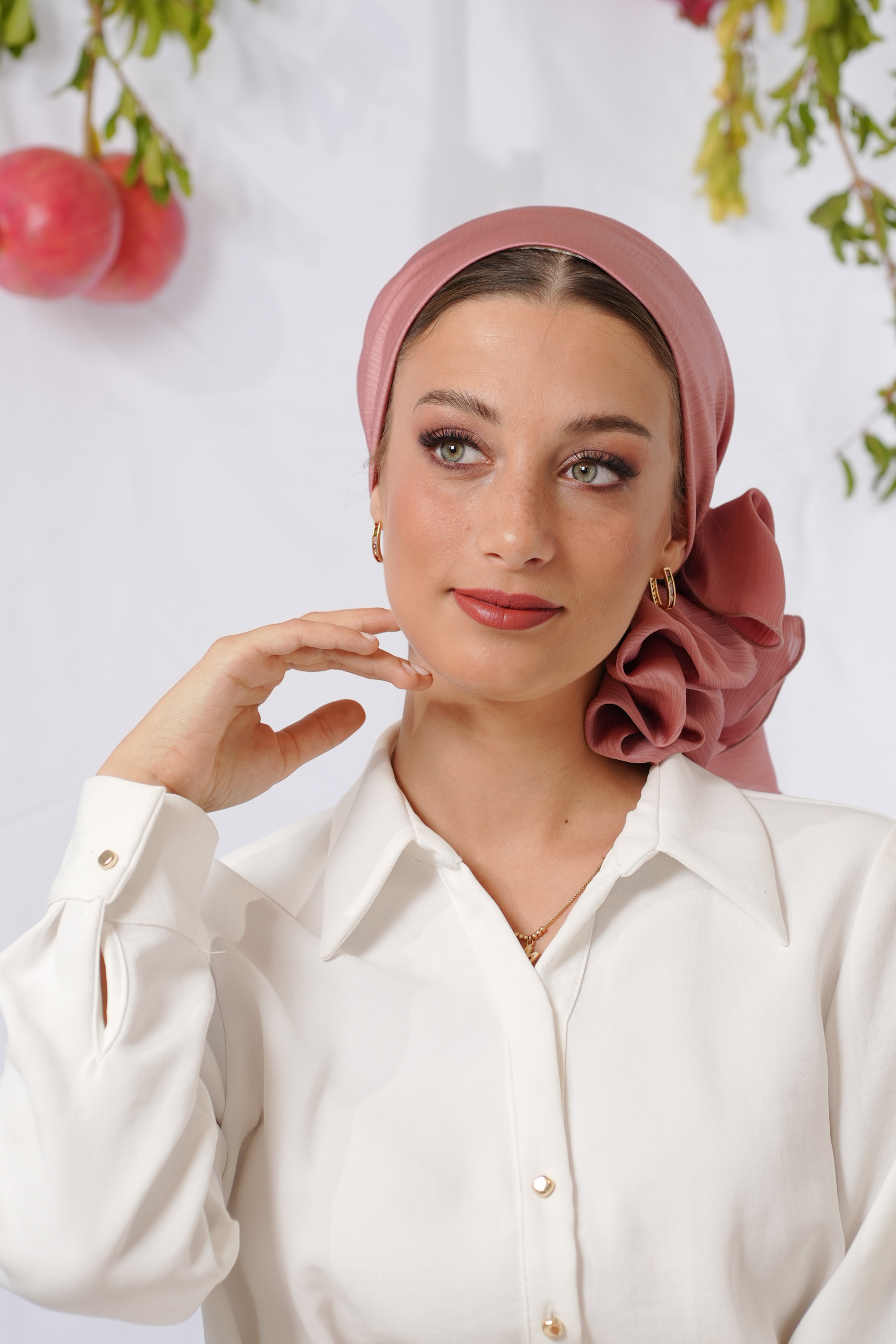 Special Rose Gold Evening Headscarf