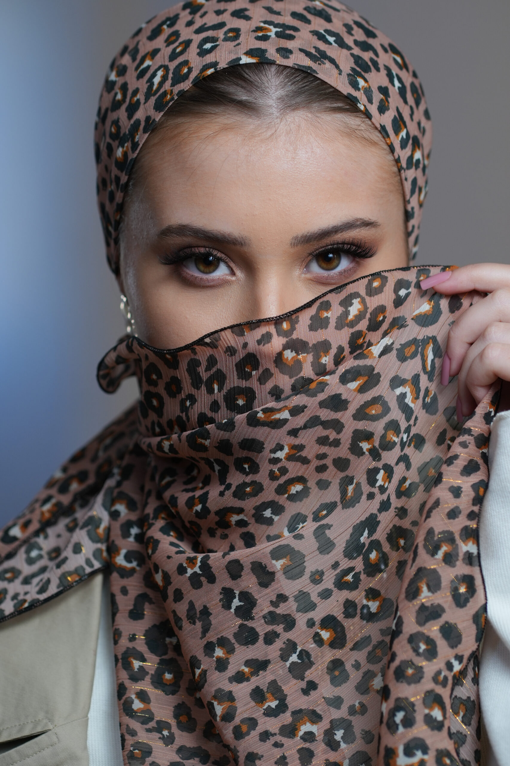 Printed Leopard Headscarf