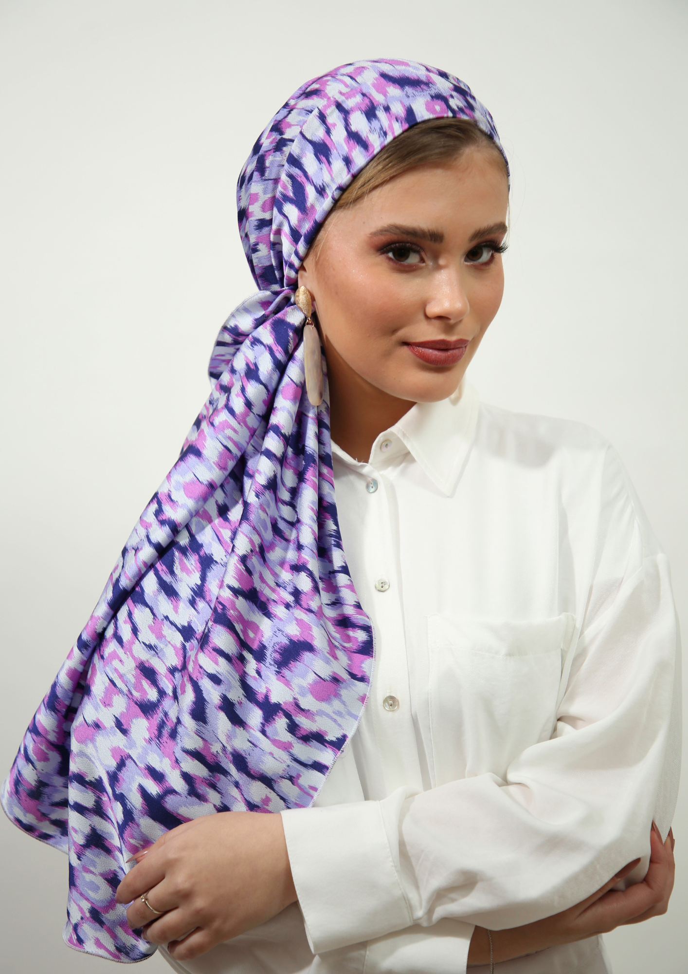 Printed Purple Headscarf