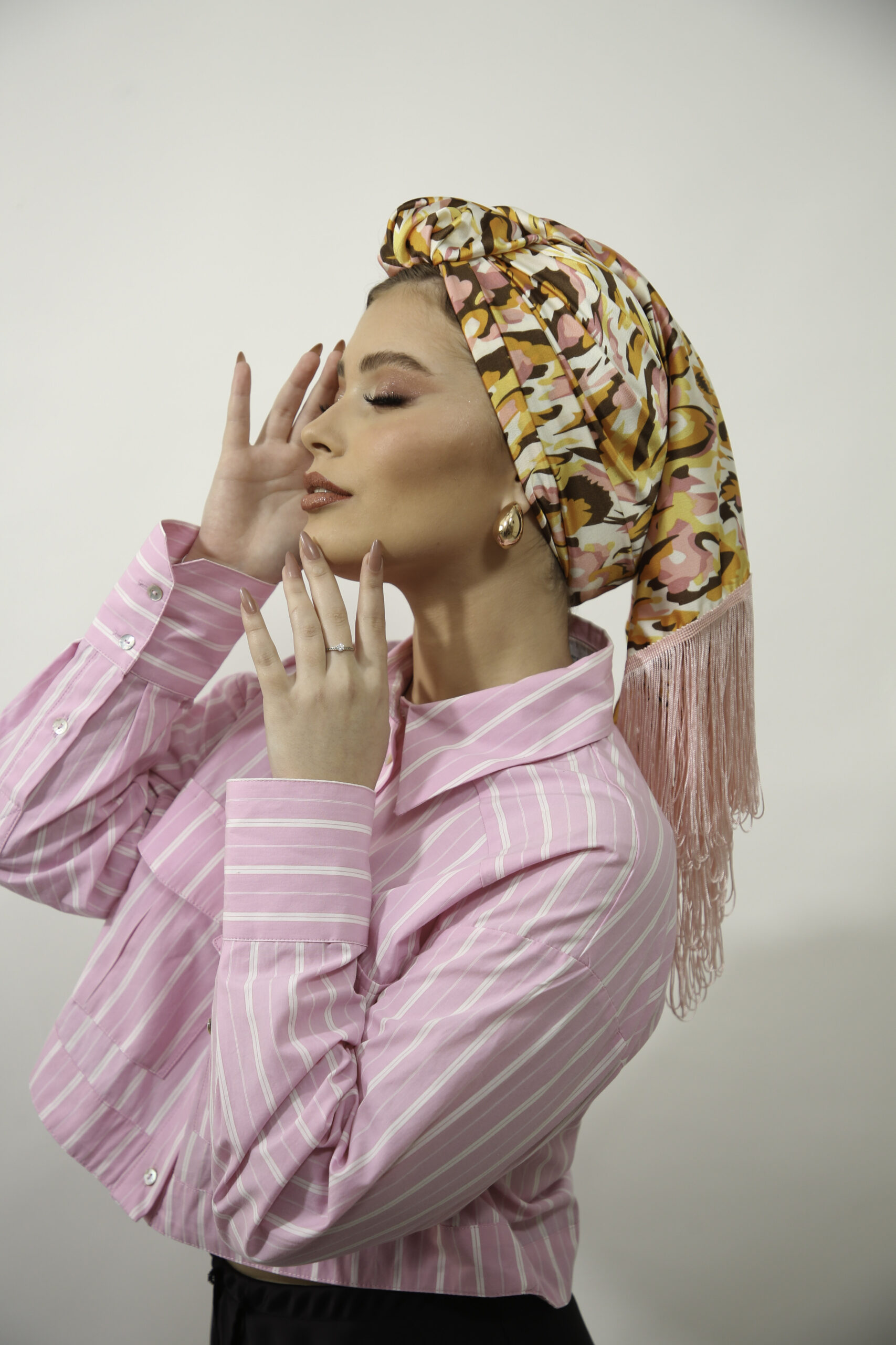 Printed spring Headscarf with or without fringes
