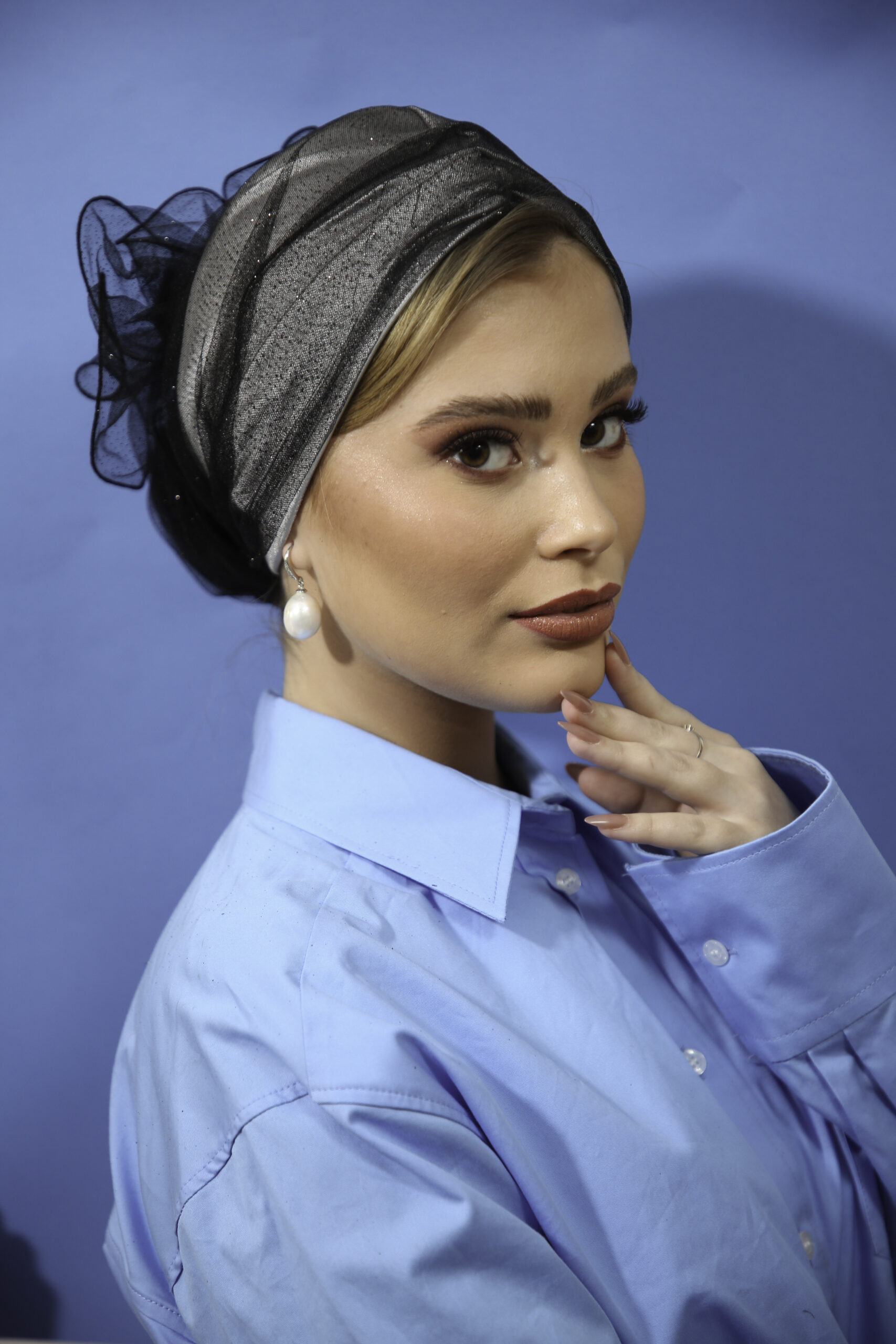 Headscarf Tulle Prescious Dark (Grey Base Not Included)