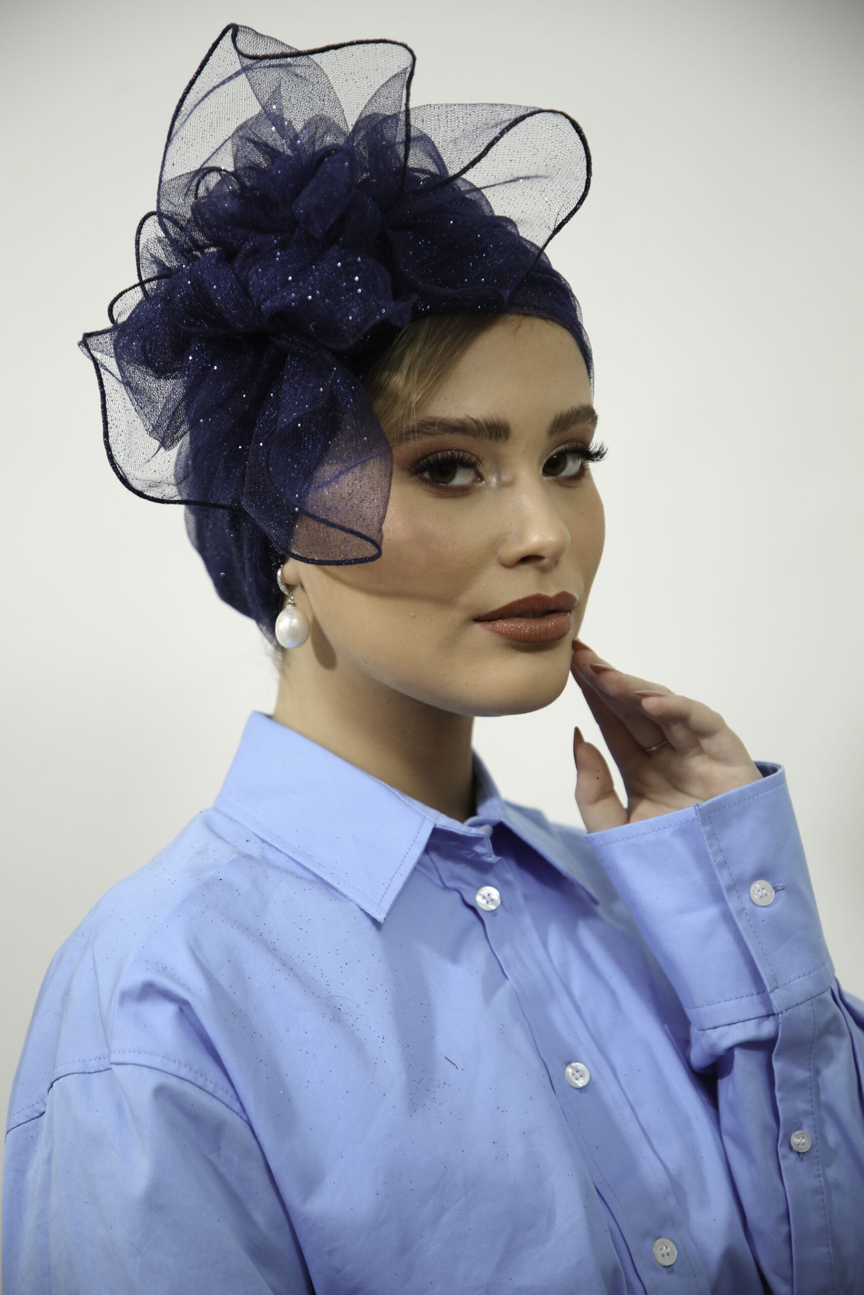 Headscarf Tulle Prescious Dark Blue (Blue Base Not Included)
