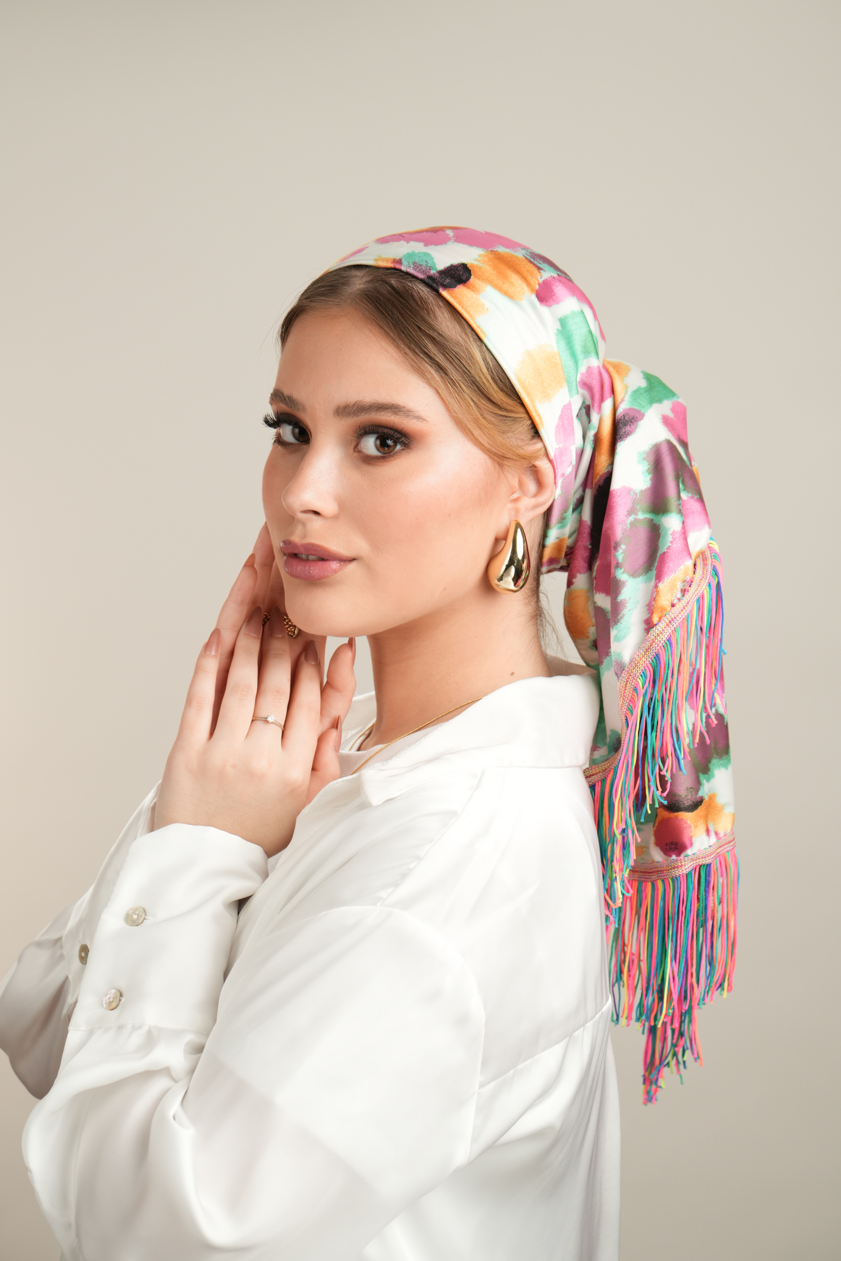 Printed Colorfull Headscarf with/without colorfull fringes