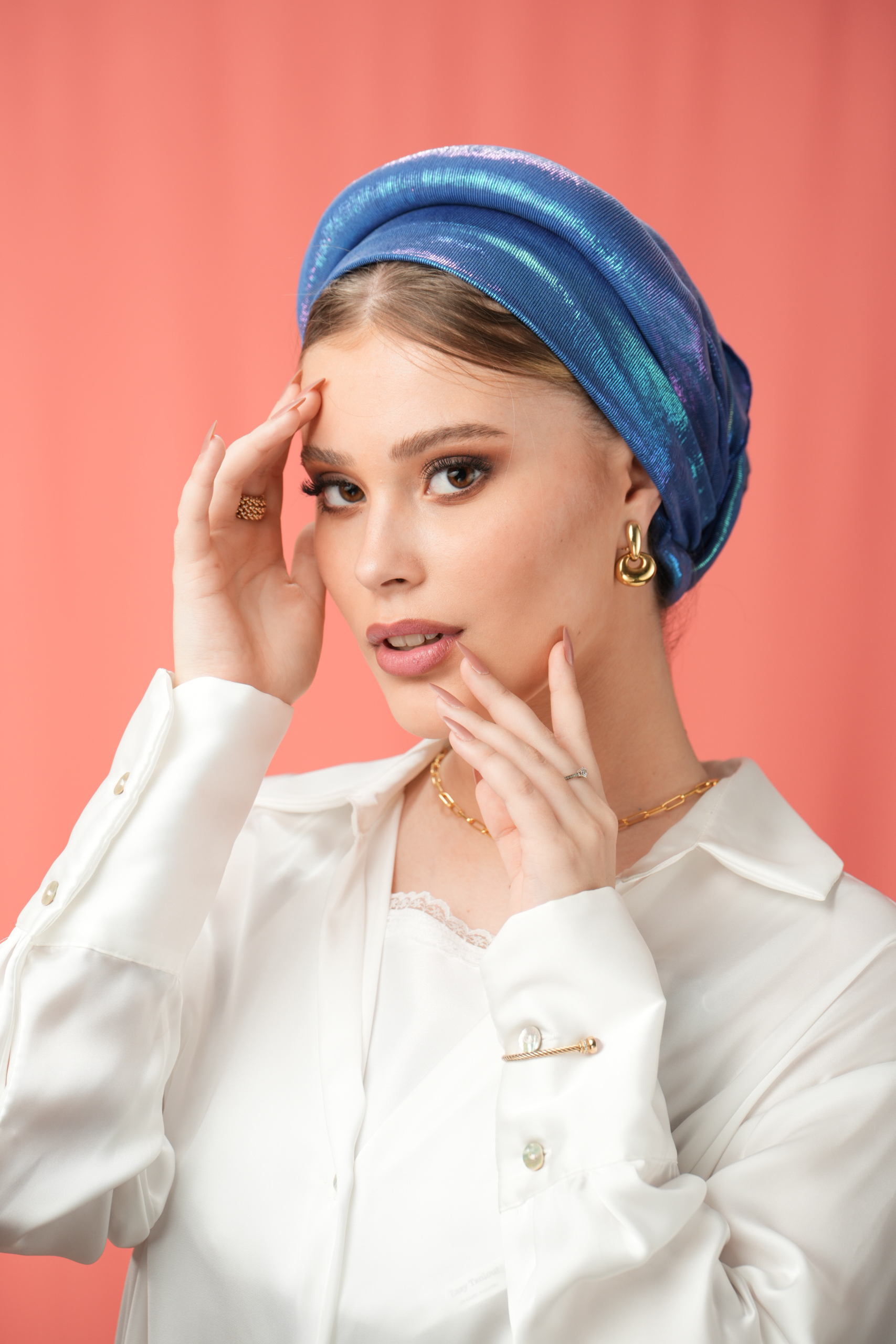 Blue Royal Shiny Special Ornament headscarf