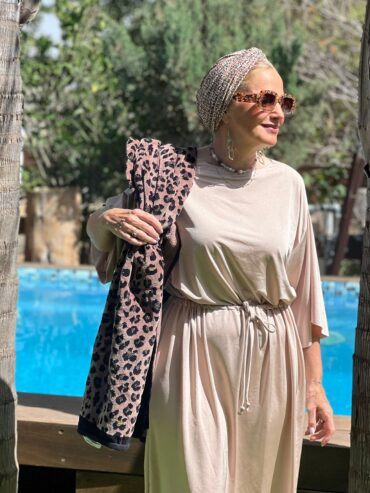 Beige Modest Swim Dress – One Size