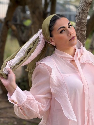 "Taltalim" Pink and Green scrunchie (The Greem headscarf is not included)