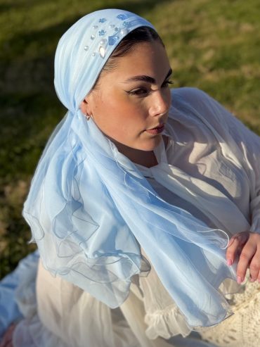 Blue Headscarf Precious with or without crystals