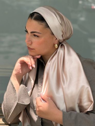 B-click Ready to wear headscarf Satin Pink Nude