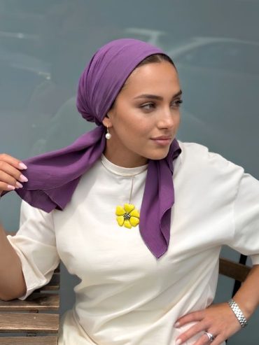 B-click Ready to wear Triangle headscarf B-click Purple Synthetic Linen