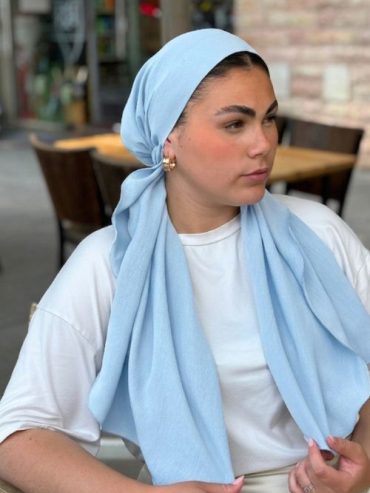 B-click Ready to wear headscarf Muslin Lycra Light Blue