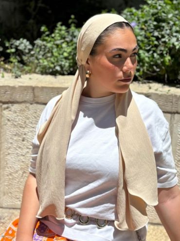 B-click Ready to wear headscarf Muslin Lycra Beige