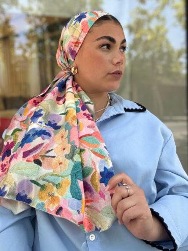 Printed Headscarf Colorfull with Flowers