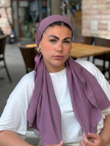 B-click Ready to wear headscarf Muslin Lycra Dark Purple