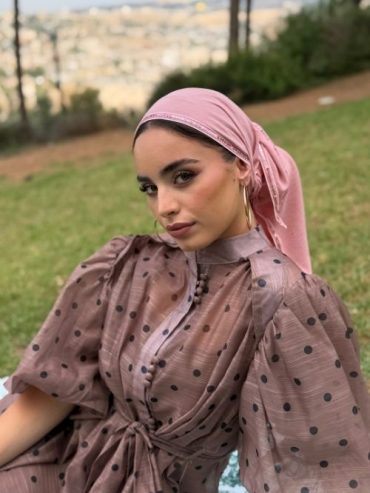 Pink Triangle headscarf with Glitter Strip