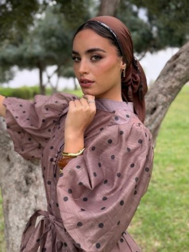 Brown Triangle headscarf with Glitter Strip